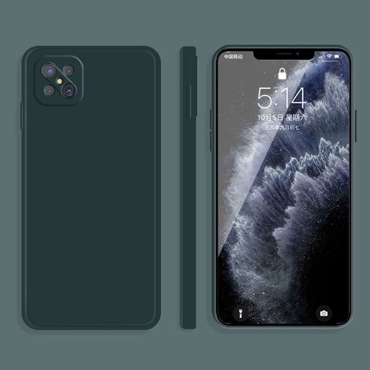 For OPPO A92s Solid Color Imitation Liquid Silicone Straight Edge Dropproof Full Coverage Protective Case