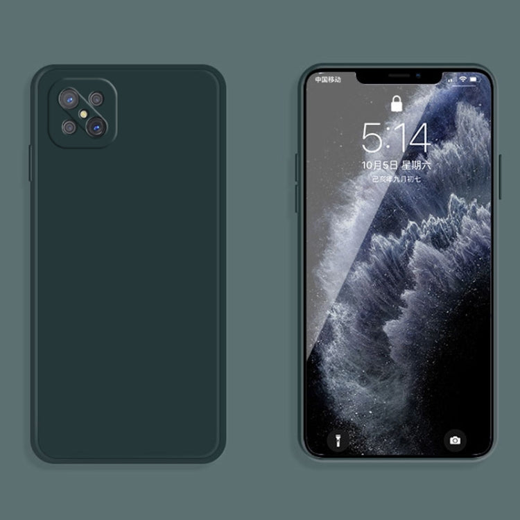 For OPPO A92s Solid Color Imitation Liquid Silicone Straight Edge Dropproof Full Coverage Protective Case