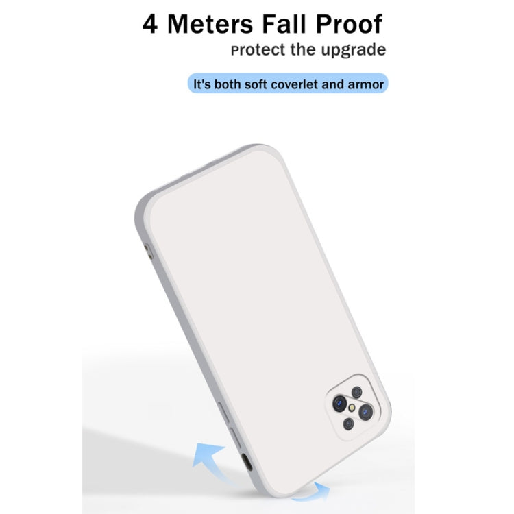 For OPPO A92s Solid Color Imitation Liquid Silicone Straight Edge Dropproof Full Coverage Protective Case