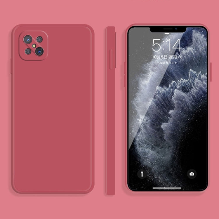 For OPPO A92s Solid Color Imitation Liquid Silicone Straight Edge Dropproof Full Coverage Protective Case