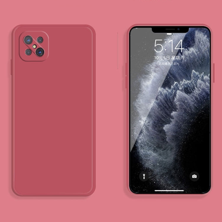 For OPPO A92s Solid Color Imitation Liquid Silicone Straight Edge Dropproof Full Coverage Protective Case