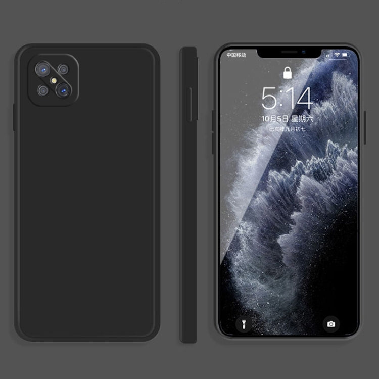 For OPPO A92s Solid Color Imitation Liquid Silicone Straight Edge Dropproof Full Coverage Protective Case