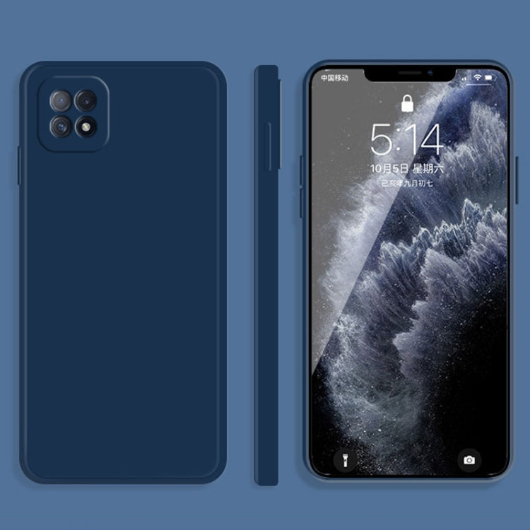 For OPPO A72 Solid Color Imitation Liquid Silicone Straight Edge Dropproof Full Coverage Protective Case