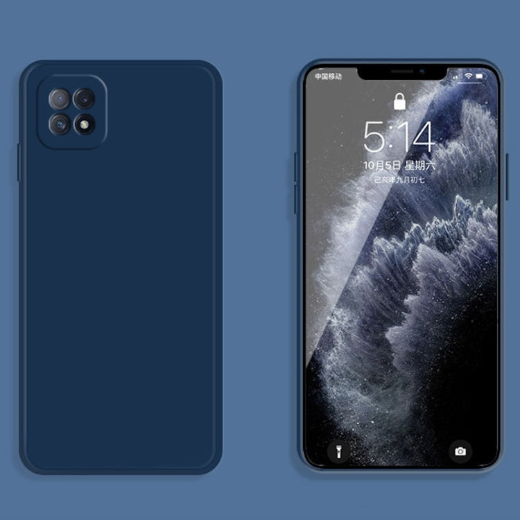 For OPPO A72 Solid Color Imitation Liquid Silicone Straight Edge Dropproof Full Coverage Protective Case