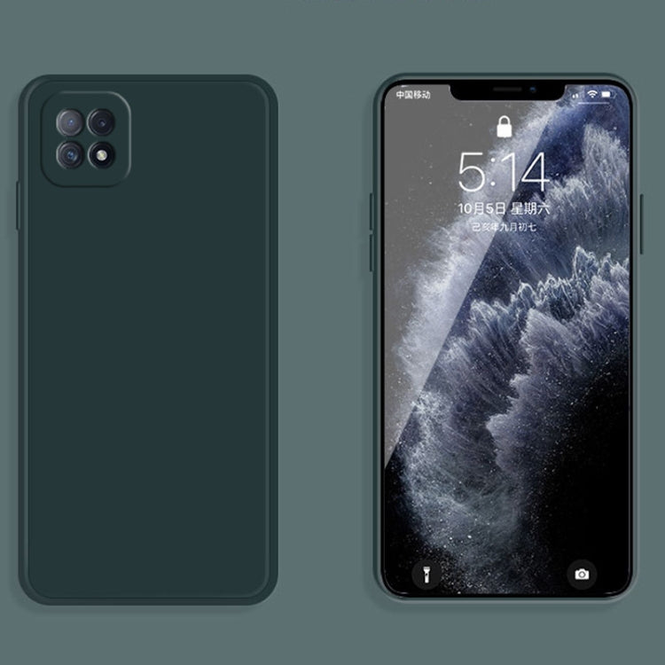 For OPPO A72 Solid Color Imitation Liquid Silicone Straight Edge Dropproof Full Coverage Protective Case