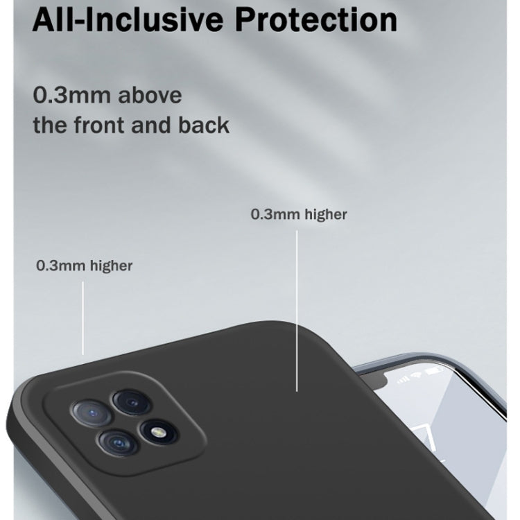 For OPPO A72 Solid Color Imitation Liquid Silicone Straight Edge Dropproof Full Coverage Protective Case