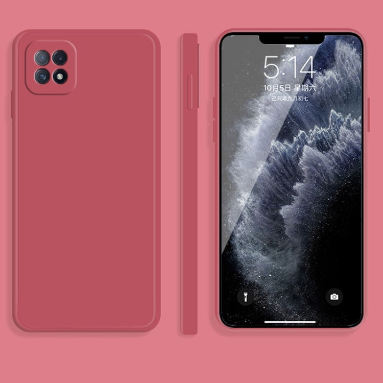 For OPPO A72 Solid Color Imitation Liquid Silicone Straight Edge Dropproof Full Coverage Protective Case