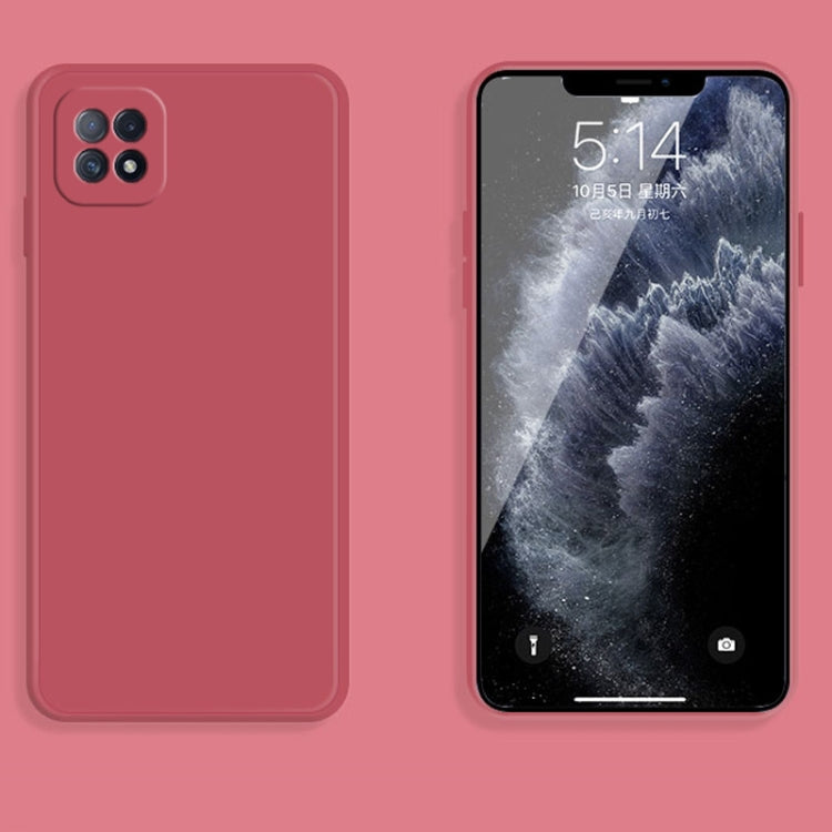 For OPPO A72 Solid Color Imitation Liquid Silicone Straight Edge Dropproof Full Coverage Protective Case