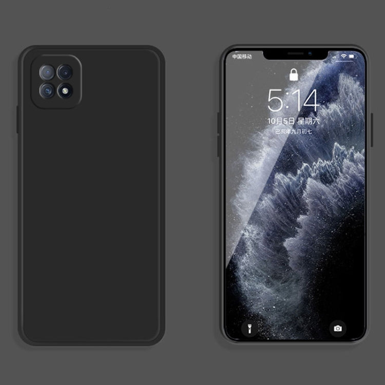 For OPPO A72 Solid Color Imitation Liquid Silicone Straight Edge Dropproof Full Coverage Protective Case