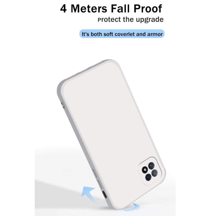 For OPPO A72 Solid Color Imitation Liquid Silicone Straight Edge Dropproof Full Coverage Protective Case