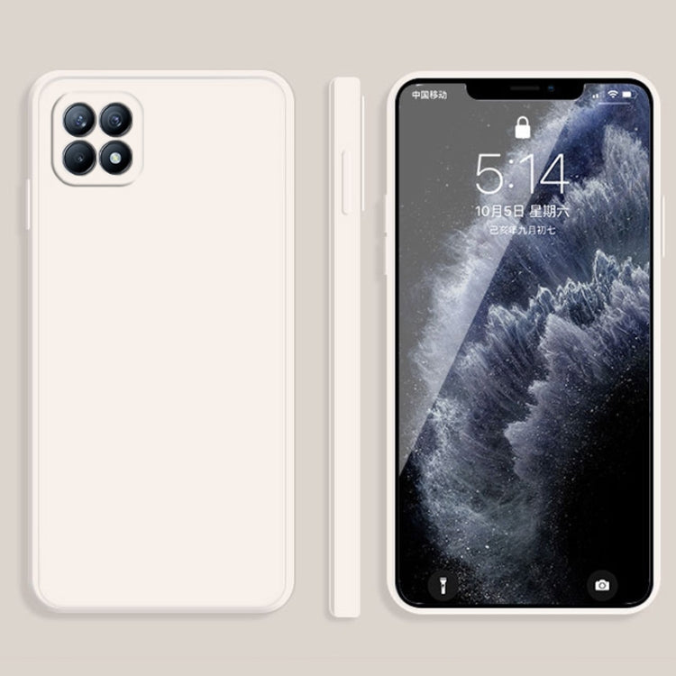 For OPPO Reno4 SE Solid Color Imitation Liquid Silicone Straight Edge Dropproof Full Coverage Protective Case