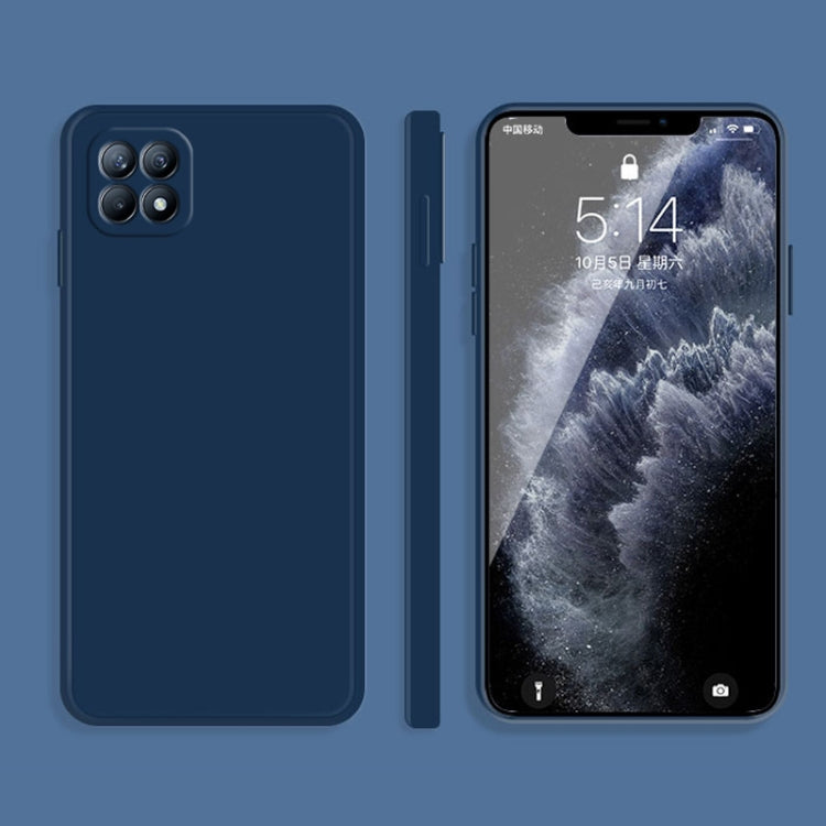 For OPPO Reno4 SE Solid Color Imitation Liquid Silicone Straight Edge Dropproof Full Coverage Protective Case