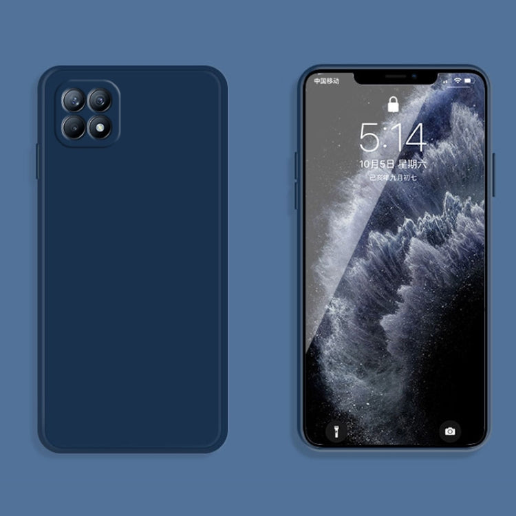 For OPPO Reno4 SE Solid Color Imitation Liquid Silicone Straight Edge Dropproof Full Coverage Protective Case