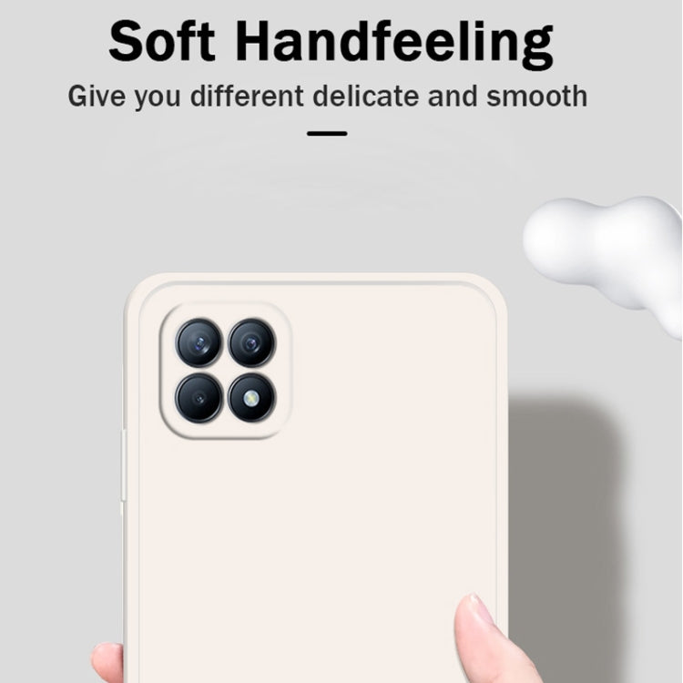 For OPPO Reno4 SE Solid Color Imitation Liquid Silicone Straight Edge Dropproof Full Coverage Protective Case