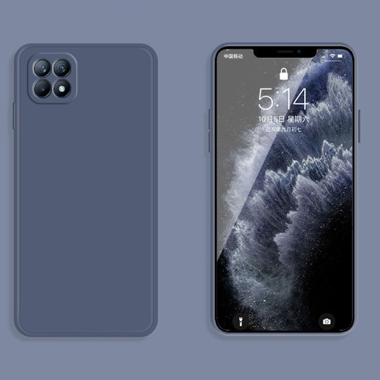 For OPPO Reno4 SE Solid Color Imitation Liquid Silicone Straight Edge Dropproof Full Coverage Protective Case