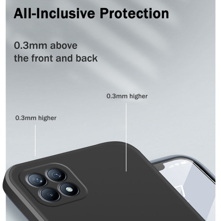 For OPPO Reno4 SE Solid Color Imitation Liquid Silicone Straight Edge Dropproof Full Coverage Protective Case