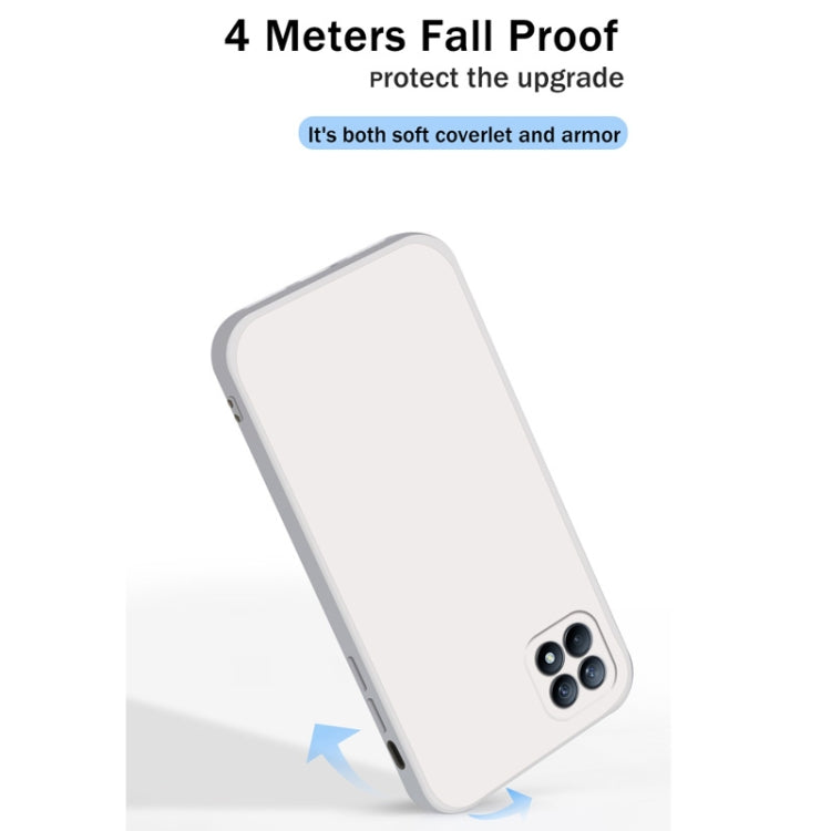 For OPPO Reno4 SE Solid Color Imitation Liquid Silicone Straight Edge Dropproof Full Coverage Protective Case