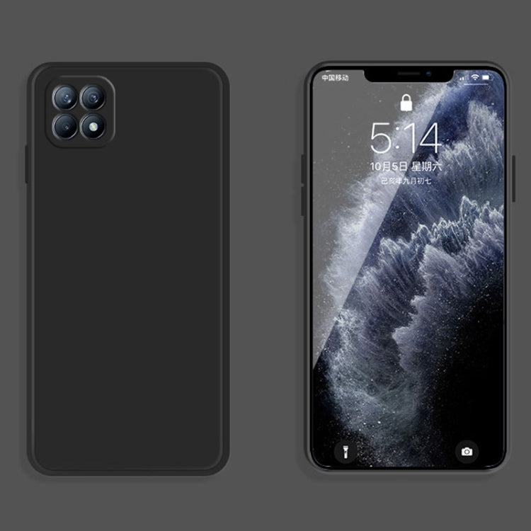 For OPPO Reno4 SE Solid Color Imitation Liquid Silicone Straight Edge Dropproof Full Coverage Protective Case