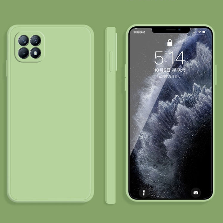 For OPPO Reno4 SE Solid Color Imitation Liquid Silicone Straight Edge Dropproof Full Coverage Protective Case