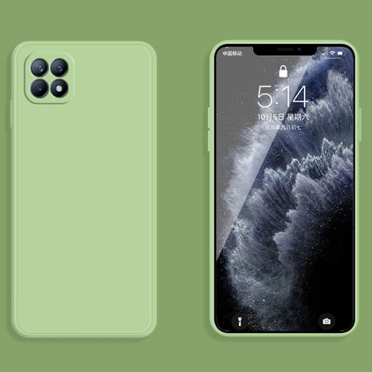 For OPPO Reno4 SE Solid Color Imitation Liquid Silicone Straight Edge Dropproof Full Coverage Protective Case