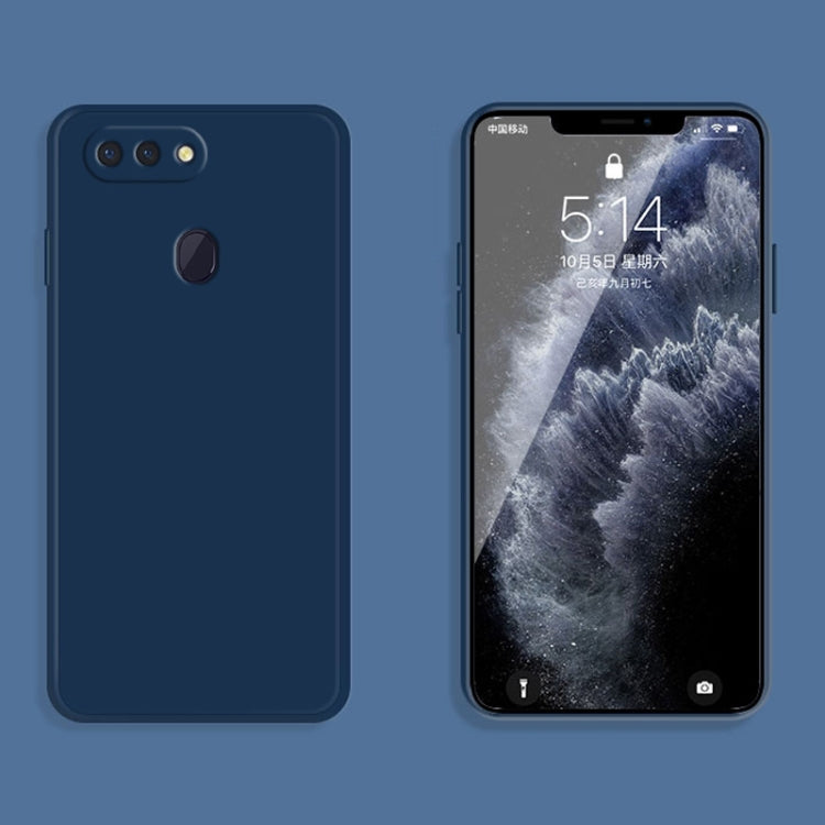 For OPPO R15 Solid Color Imitation Liquid Silicone Straight Edge Dropproof Full Coverage Protective Case