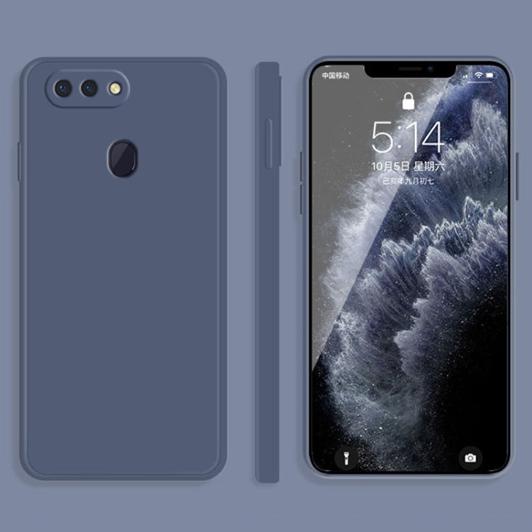 For OPPO R15 Solid Color Imitation Liquid Silicone Straight Edge Dropproof Full Coverage Protective Case