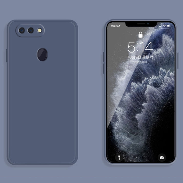 For OPPO R15 Solid Color Imitation Liquid Silicone Straight Edge Dropproof Full Coverage Protective Case