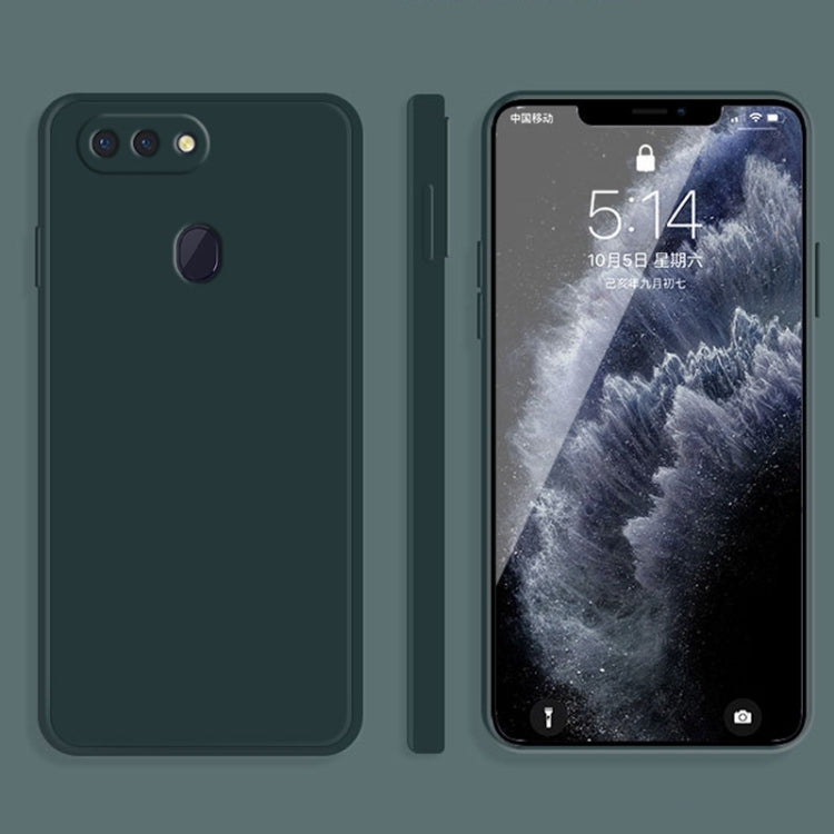 For OPPO R15 Solid Color Imitation Liquid Silicone Straight Edge Dropproof Full Coverage Protective Case