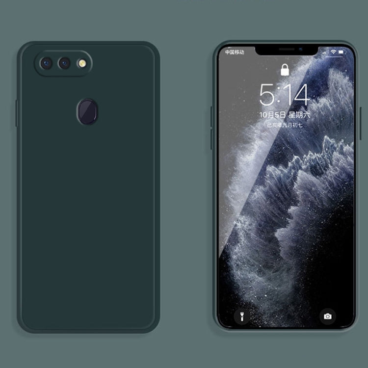 For OPPO R15 Solid Color Imitation Liquid Silicone Straight Edge Dropproof Full Coverage Protective Case