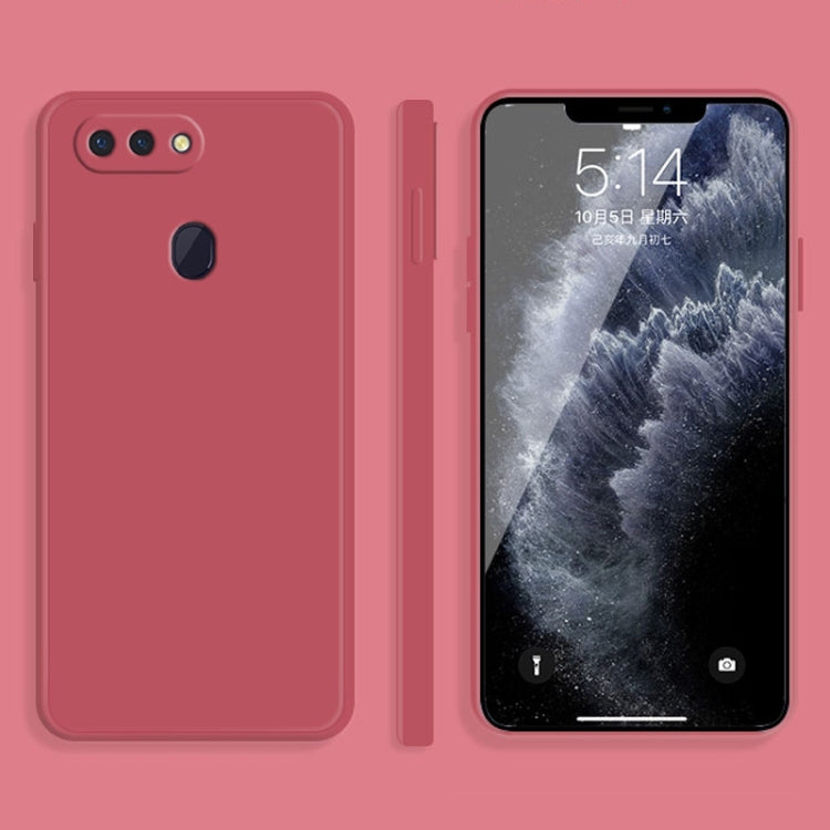 For OPPO R15 Solid Color Imitation Liquid Silicone Straight Edge Dropproof Full Coverage Protective Case