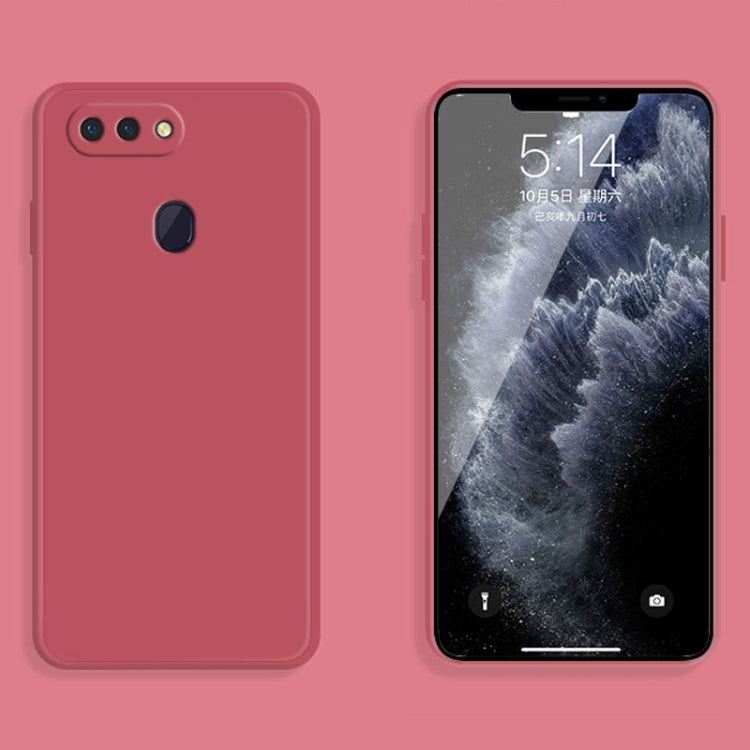 For OPPO R15 Solid Color Imitation Liquid Silicone Straight Edge Dropproof Full Coverage Protective Case