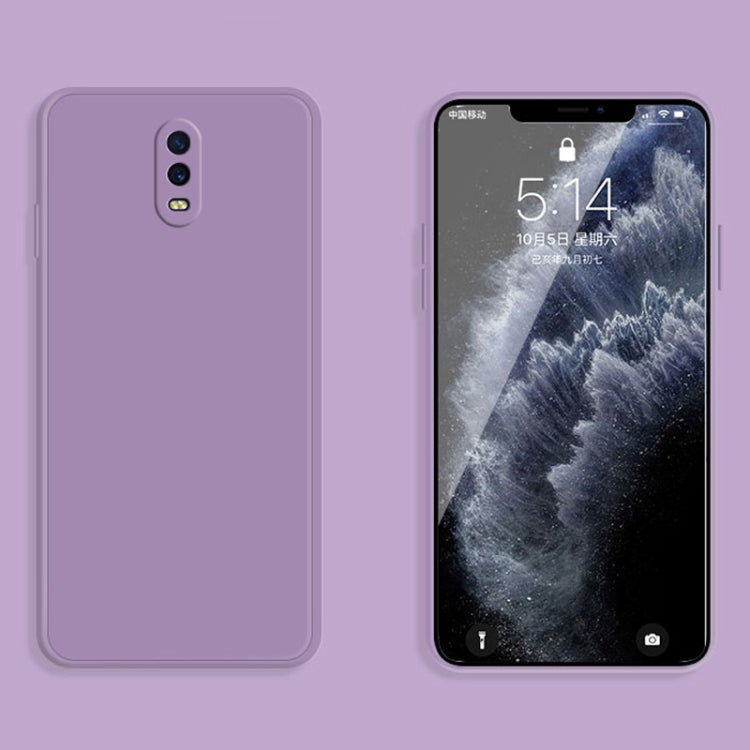 For OPPO R17 Solid Color Imitation Liquid Silicone Straight Edge Dropproof Full Coverage Protective Case
