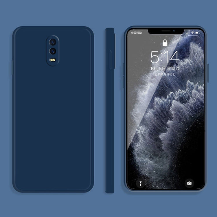 For OPPO R17 Solid Color Imitation Liquid Silicone Straight Edge Dropproof Full Coverage Protective Case