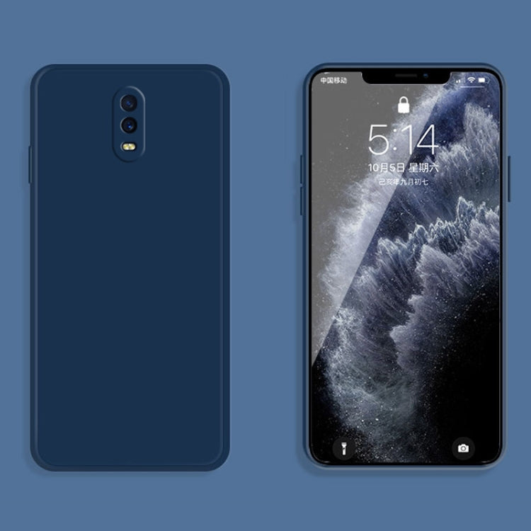 For OPPO R17 Solid Color Imitation Liquid Silicone Straight Edge Dropproof Full Coverage Protective Case