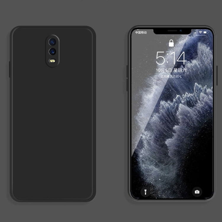 For OPPO R17 Solid Color Imitation Liquid Silicone Straight Edge Dropproof Full Coverage Protective Case
