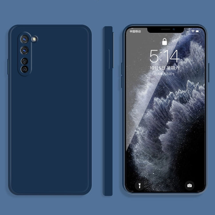 For OPPO Reno3 Solid Color Imitation Liquid Silicone Straight Edge Dropproof Full Coverage Protective Case