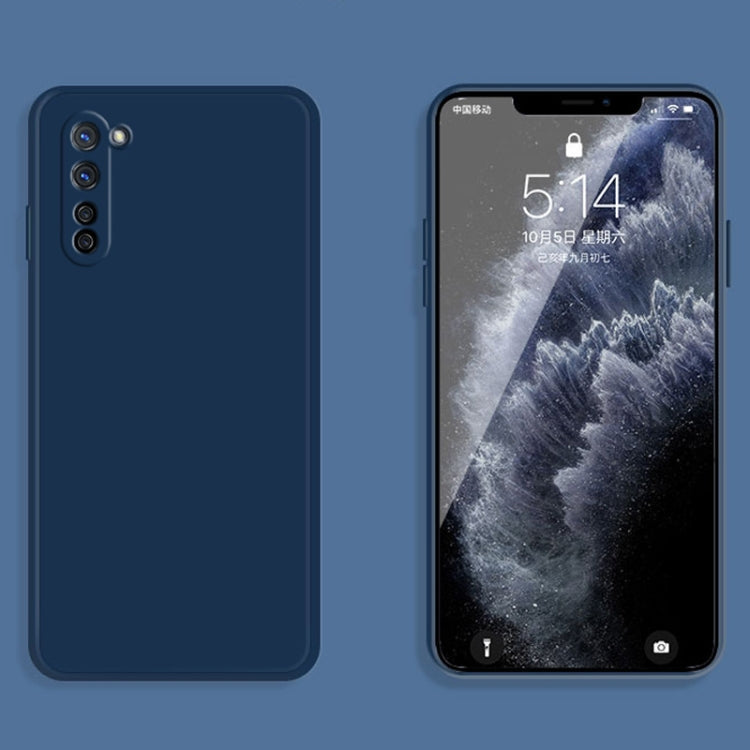 For OPPO Reno3 Solid Color Imitation Liquid Silicone Straight Edge Dropproof Full Coverage Protective Case