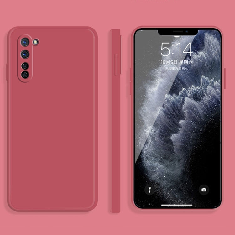 For OPPO Reno3 Solid Color Imitation Liquid Silicone Straight Edge Dropproof Full Coverage Protective Case