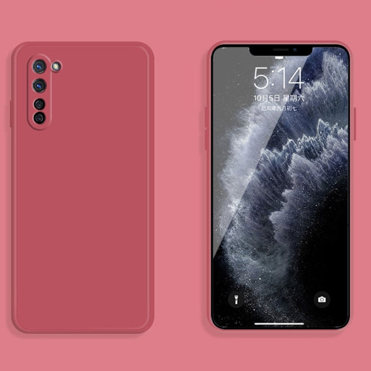 For OPPO Reno3 Solid Color Imitation Liquid Silicone Straight Edge Dropproof Full Coverage Protective Case