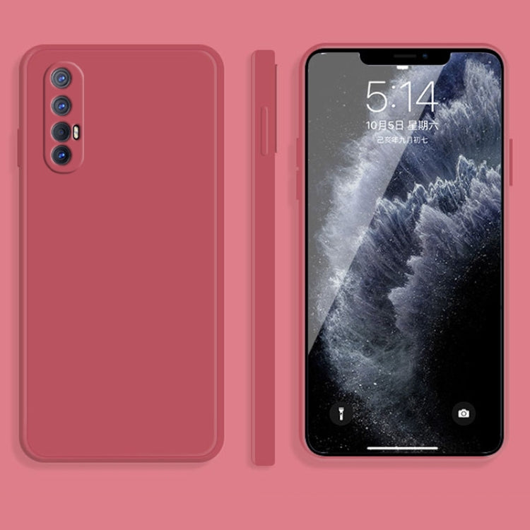 For OPPO Reno3 Pro Solid Color Imitation Liquid Silicone Straight Edge Dropproof Full Coverage Protective Case