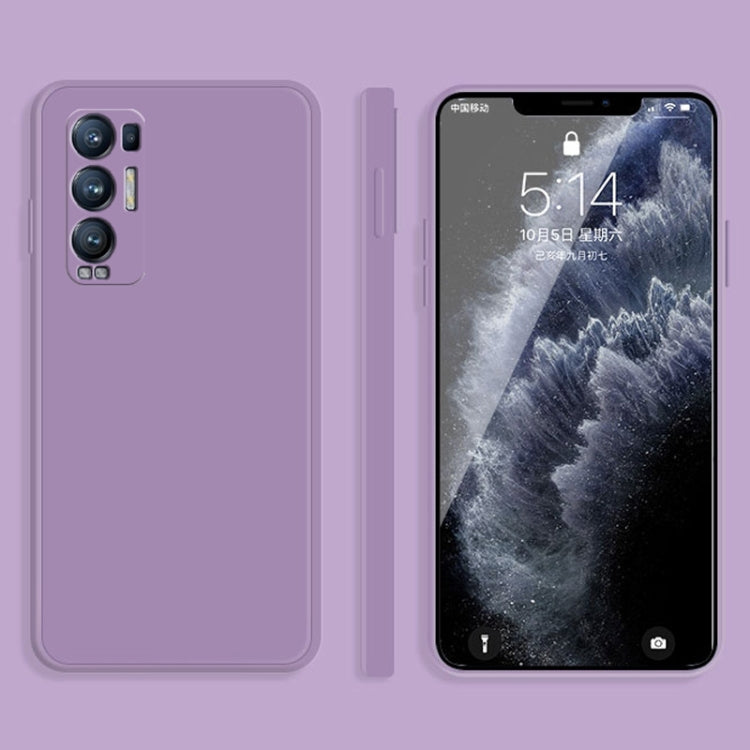 For OPPO Reno5 Pro+ Solid Color Imitation Liquid Silicone Straight Edge Dropproof Full Coverage Protective Case