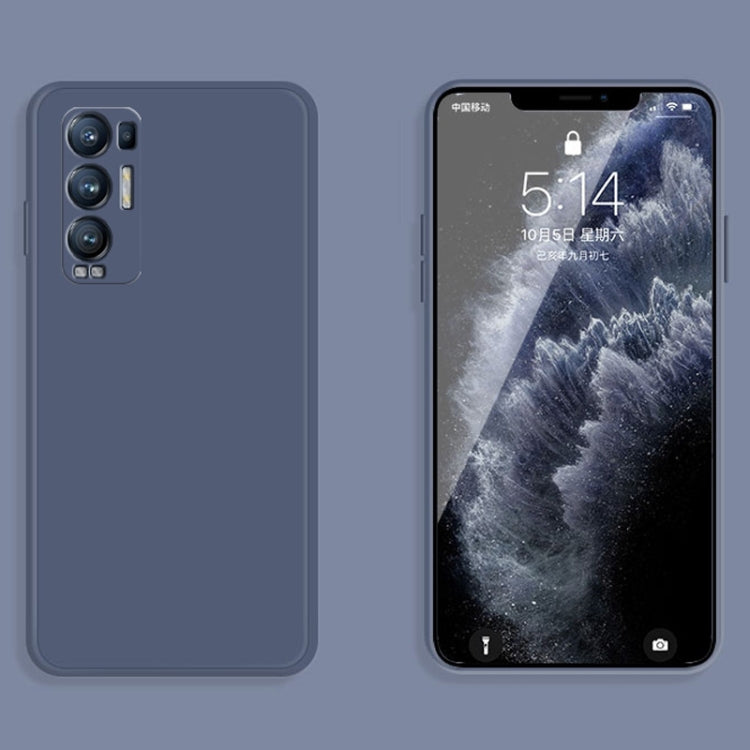 For OPPO Reno5 Pro+ Solid Color Imitation Liquid Silicone Straight Edge Dropproof Full Coverage Protective Case