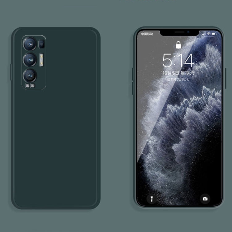 For OPPO Reno5 Pro+ Solid Color Imitation Liquid Silicone Straight Edge Dropproof Full Coverage Protective Case