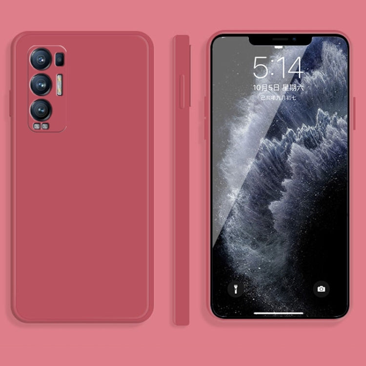 For OPPO Reno5 Pro+ Solid Color Imitation Liquid Silicone Straight Edge Dropproof Full Coverage Protective Case