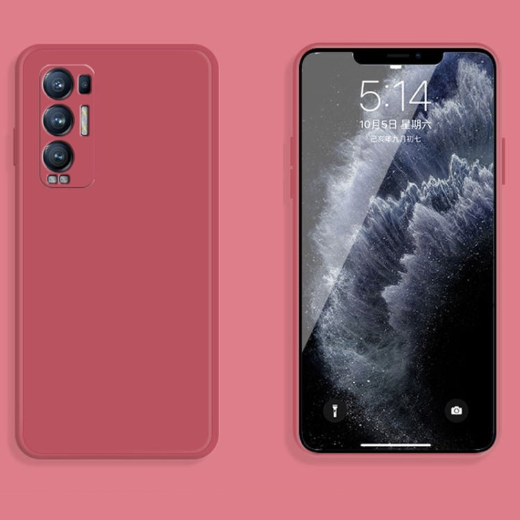 For OPPO Reno5 Pro+ Solid Color Imitation Liquid Silicone Straight Edge Dropproof Full Coverage Protective Case