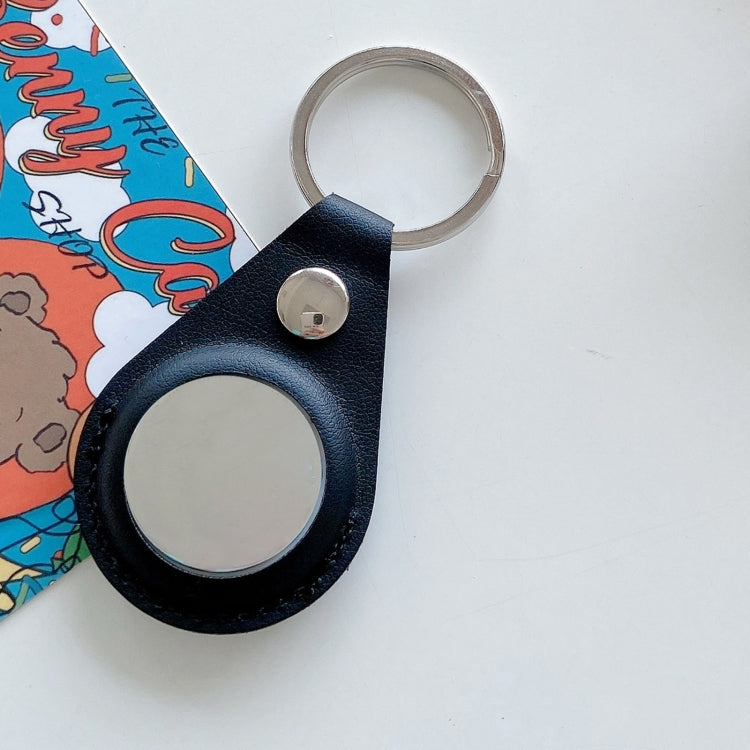 Anti-scratch Imitation PU Shockproof Protective Cover Case with Keychain Ring Loop For AirTag