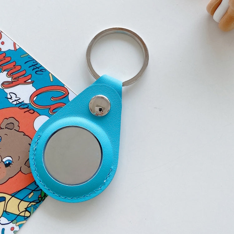 Anti-scratch Imitation PU Shockproof Protective Cover Case with Keychain Ring Loop For AirTag