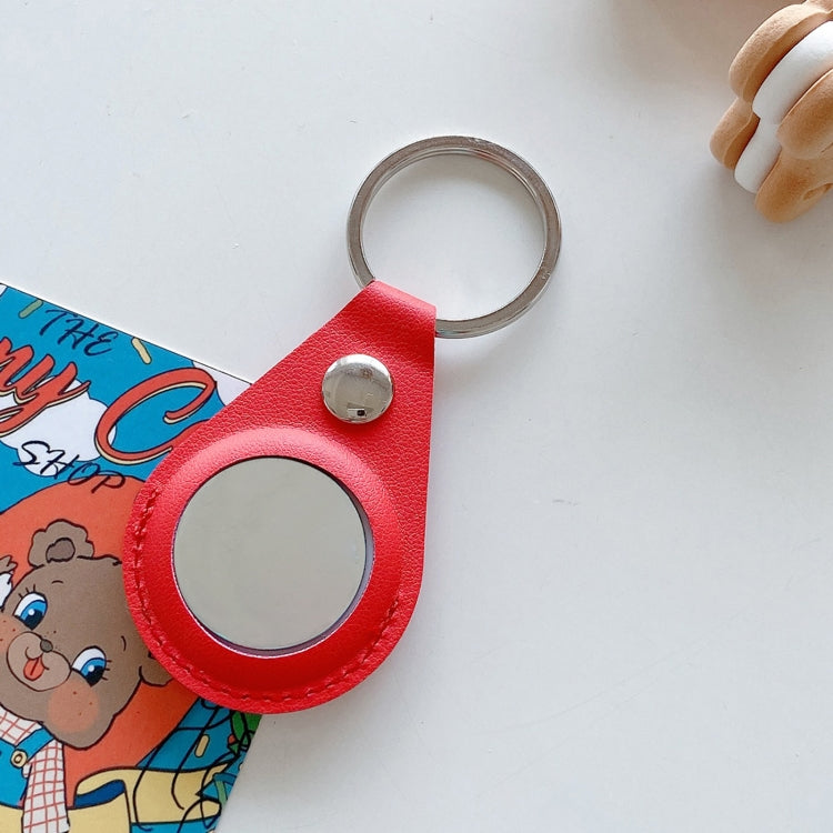 Anti-scratch Imitation PU Shockproof Protective Cover Case with Keychain Ring Loop For AirTag