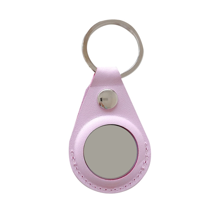 Anti-scratch Imitation PU Shockproof Protective Cover Case with Keychain Ring Loop For AirTag