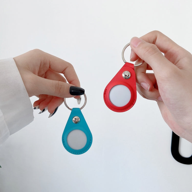 Anti-scratch Imitation PU Shockproof Protective Cover Case with Keychain Ring Loop For AirTag